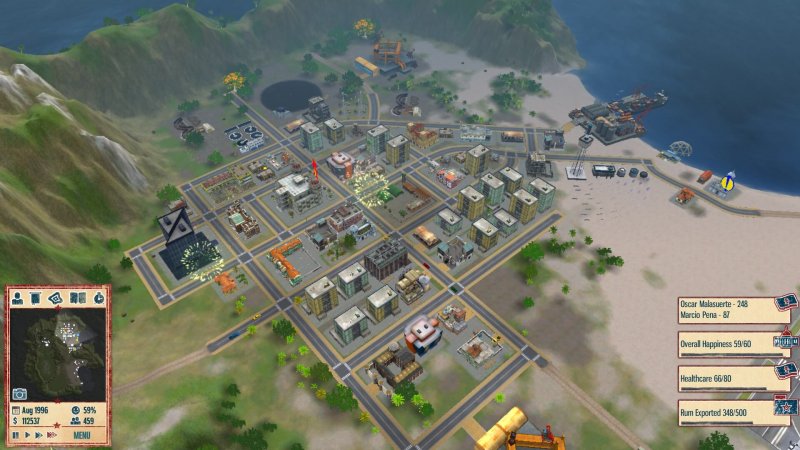 Screenshot of a city in Tropico 4